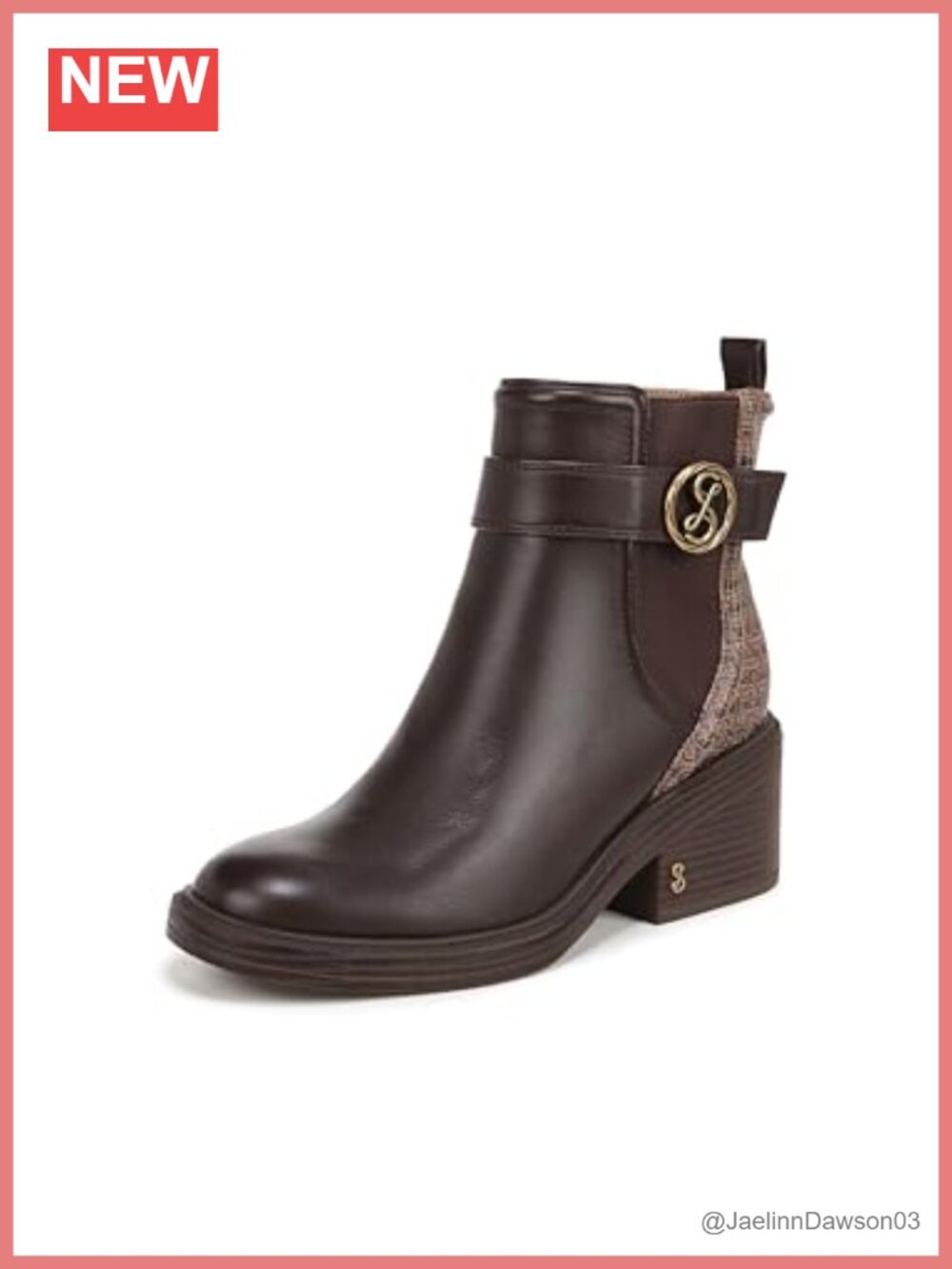 Espresso Round Toe Ankle Bootie Block Heel Zip Closure PU Leather Suede Chic